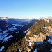 Rheintal und Blick nach Valens hinunter