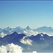 Blick in Richtung Walliser Alpen mit dem Matterhorn 4478m.
