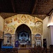 L'interno della chiesa di Santa Maria con l'affresco del Giudizio Divino.