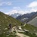 Ein breiter Wanderweg führt das Seitental hinauf zu den Passübergängen