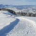 Kurz vor der Alp Stock mündet ein weiterer präparierter Weg ein.