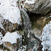 Unterwegs im Alpeligraben. Sichtung von einem ersten Wasserfall.