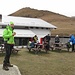 Il rifugio (oggi aperto) con il Cornizzolo sullo sfondo.
