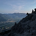 Aussicht aufs Rheintal in der Dämmerung