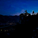 Aussicht aufs Rheintal in der Dämmerung
