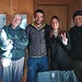 ed ecco gli ultimi che scenderanno...ma non ci siam presentati!!!! Partendo da destra vi è la coppia che è riuscita a salire SENZA BASTONCINI (forse sono kamikaze he he he) seguendo le mie UNICHE tracce, poi segue l'ultimo sci alpinista della giornata (che rivedrò salire il giorno seguente (però di energia ne ha da regalare) e il soggetto più a sinistra? è lui o non è lui? ma sì, il "bradipo delle Alpi" alias capanatt e gran spalatore di neve...e anche molto altro secondo molti colleghi.