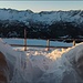 ho dovuto rispalare perché la neve riportata dalla bufera, ha completamente ostruito nuovamente l'entrata e le due finestre, quindi di primo mattino si lavora