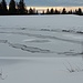 Leerer Speichersee oberhalb der Schreiwiese mit Blick zum Dachstein