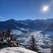 Ausblick aufs Buochserhorn und Blick hinunter nach Stans und dem Beginn des Engelbergertals