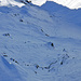 Blick in die steile Abfahrt von der Plattenflue.