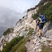 Das ist schon der Wilde-Bande-Steig. Die einzigen paar Stunden der gesamten Tour, wo das Wetter mal nicht perfekt war.