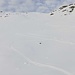 Rückblick zum bis ca. 38° steilen Abfahrtshang