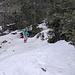 Portion délicate à descendre vers 1650m, Agnès joue la prudence.
