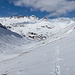 Rückblick: auf die 3000er im Hintergrund möchte ich einmal im Sommer steigen. La Piramida (zweiter Gipfel von rechts) bestieg ich letztes Jahr.
