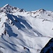 Verakopf mit der von uns anvisierten Aufstiegsspur. Die in der Schweizer Karte eingezeichnete Route wäre ein Tal weiter hinten.