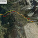 Passo San Giacomo per la Val d'Olgia: traccia <br />(rosso: salita; giallo: discesa)