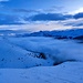 Nebelmeer im Engadin beim Aufstieg zum Muntischè