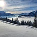 Gegen Abend kam tatsächlich nochmal Hochnebel auf. Und das mit deutlich über 1000m. Recht ungewöhnlich bei der doch mittlerweile erstarkten Februarsonne.