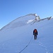 Bevor wir die Gipfelfelsen erreichen, gab es ein paar wenige blanke/ eisige Stellen