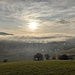 Nebel erfasst das Dorf.