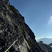 Im Klettersteig, relativ am Anfang