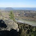 Ausblick vom Pfaffenstein zum Lilienstein jenseits der Elbe