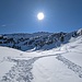 hier an der prallen Sonne gehe nach links weg in Richtung Foggen