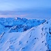 Bernina-Gruppe im Morgenlicht, Piz Blaisun noch im Schatten