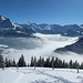 Vue vers les Walenstöcke et le Titlis depuis le petit sommet où nous avons déjeuné