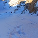 Abstieg zum Skidepot 