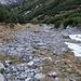 Nach dem Ende des Kars ist die Wegführung nicht mehr so eindeutig, ich habe mich bis zur bekannten Verzweigung in diesem trockenen Bachbett gehalten