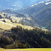 Muldain: Blick ins Albulatal ..<br />Auf dem Plateau vorn stand die Burg Nivagl