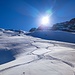 Perfekte Abfahrt in der flachen Sonne