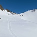 Vor der hier sichtbaren Scharte mache ich eine Spitzkehre.