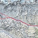 Unsere Route auf den Piz Vadret Pitschen. Den Aufstieg wählten wir via Punkt 2756 m, also die linke südlichere Linie. Der Rückweg oberhalb Punkt 2824 m die nörliche rechte Linie