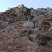 Si noti la ripidità del versante, ramponi indipensabili !