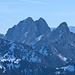 Dreigestirn Köllenspitz (2238 m), Gimpel (2173 m) und Rote Flüh (2108 m).
