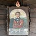 Ostroh/Rudolfův kámen (Rudolfstein) - In der Holzhütte auf dem Gipfel befindet sich ein Bild von Rudolf Kinsky von Wchinitz und Tettau. Nach diesem wurde der Berg 1824 benannt. 
