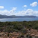 Blick zum Cape Pillar und dem vorgelagerten Tasman Island