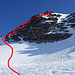 Ungefähre Aufstiegsroute zum Hockenhorn.