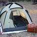 Am Campingplatz für die Nacht. Am nächsten Morgen soll's schon früh losgehen, am Morgen ist's am Berg einfach am schönsten.