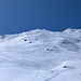 Rückblick auf halber Höhe bei der Abfahrt.