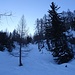 Nach dem anstrengenden Fussaufstieg durchs Couloir wechsle ich hier wieder auf Ski.