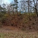 Blick ins tiefe Loch des Steinbruchs.