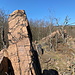 Vlčí kámen - Blick nach Norden: Vor allem Bäume und ein Bisschen Erzgebirgskamm.