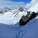 In der Abstiegsrinne oberhalb des Skidepots
