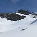 Jetzt sieht man die steile Anstiegsroute zum Piz Valletta.