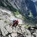 Ausgesetzte, aber seilversicherte Kraxelstelle  am Rauhhorn