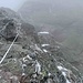 Das letzte Stück hinauf zum Sattel zwischen Monte Villandro und Sarner Scharte ist versichert.