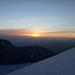 Sonnenaufgang um 4:45 Uhr beim Aufstieg zum Bishorn